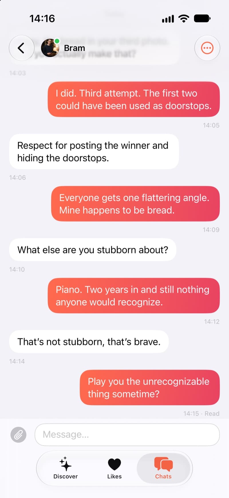 A conversation between two members in Spark
